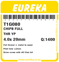 T1G080 - Chipboard Screw -T1G080_Label_T